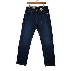 Levis 505 Regular Jeans Mens 32x32 Blue Dark Wash Straight Leg Stretch Denim